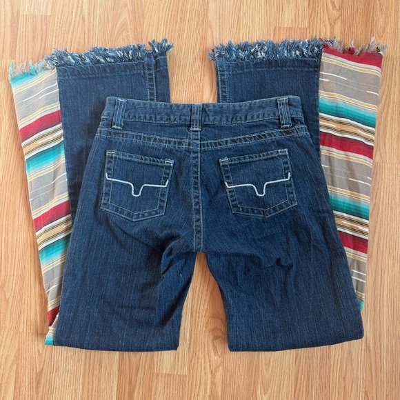 Kimes Ranch Denim - Custom Made Wide Leg Serape Fringe Kimes Jolene Size 6 with 32” inseam